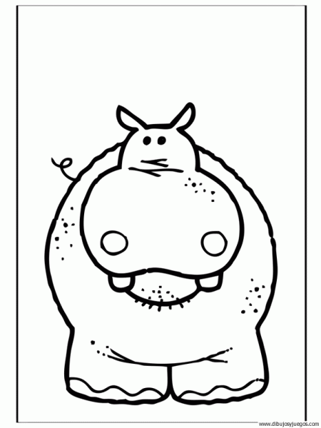 dibujo-de-hipopotamo-015 | Dibujos y juegos, para pintar y colorear