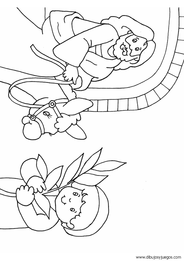 dibujo-de-la-biblia-061-dia-de-la-palma-jesus-entrando-en ...