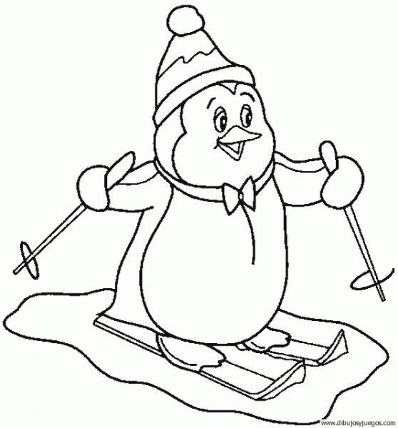 dibujo-de-pinguino-028 | Dibujos y juegos, para pintar y colorear