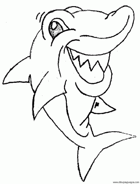 dibujo-de-tiburon-010 | Dibujos y juegos, para pintar y colorear
