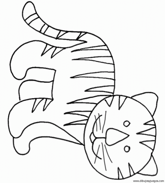 dibujo-de-tigre-001 | Dibujos y juegos, para pintar y colorear dibujo-de-tigre-001 | Dibujos y juegos, para pintar y colorear