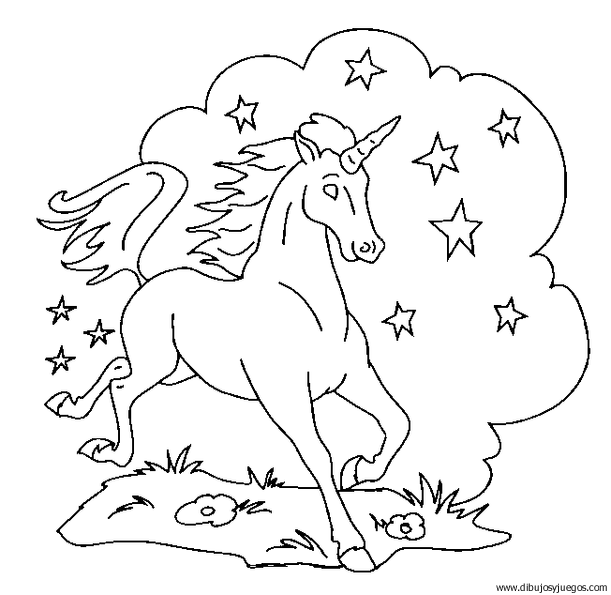 dibujo-de-unicornio-023 | Dibujos y juegos, para pintar y colorear