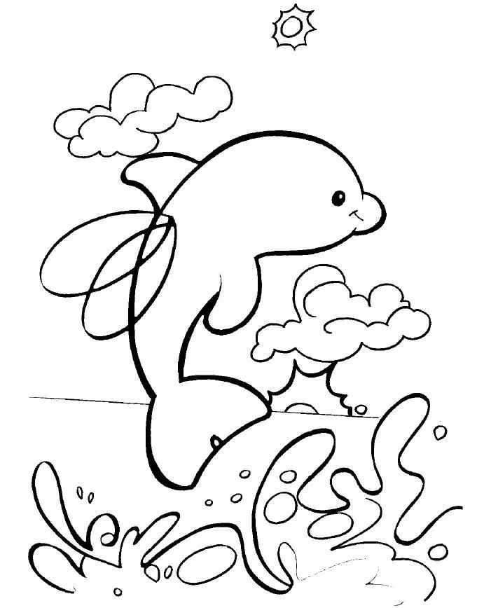 Dibujo de Delfin para colorear ~ Dibujos para Colorear Infantil