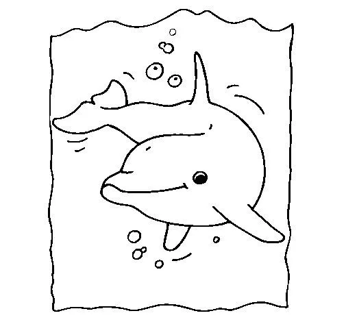 Dibujo de Delfín 2 para Colorear - Dibujos.net Dibujo de Delfín 2 para Colorear - Dibujos.net