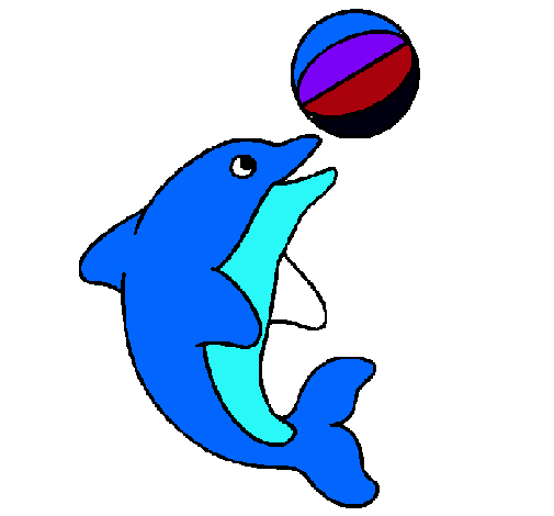 Dibujo de Delfín jugando con una pelota pintado por Delfin en ... Dibujo de Delfín jugando con una pelota pintado por Delfin en ...