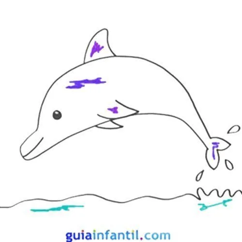 Dibujo de un delfín para niños. Animales del mar para colorear Dibujo de un delfín para niños. Animales del mar para colorear