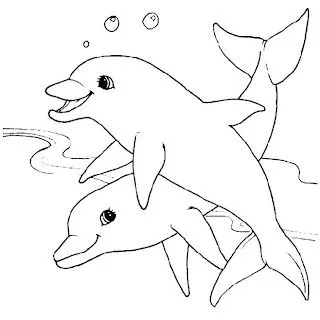Dibujo de delfines para colorear! Dibujos para niños de nivel inicial ...