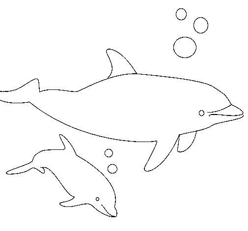 Dibujo de Delfines para Colorear - Dibujos.net Dibujo de Delfines para Colorear - Dibujos.net
