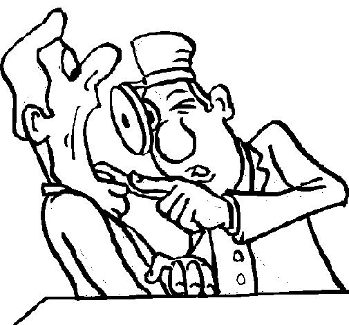 Dibujo de Dentista examinándo para Colorear - Dibujos.net Dibujo de Dentista examinándo para Colorear - Dibujos.net