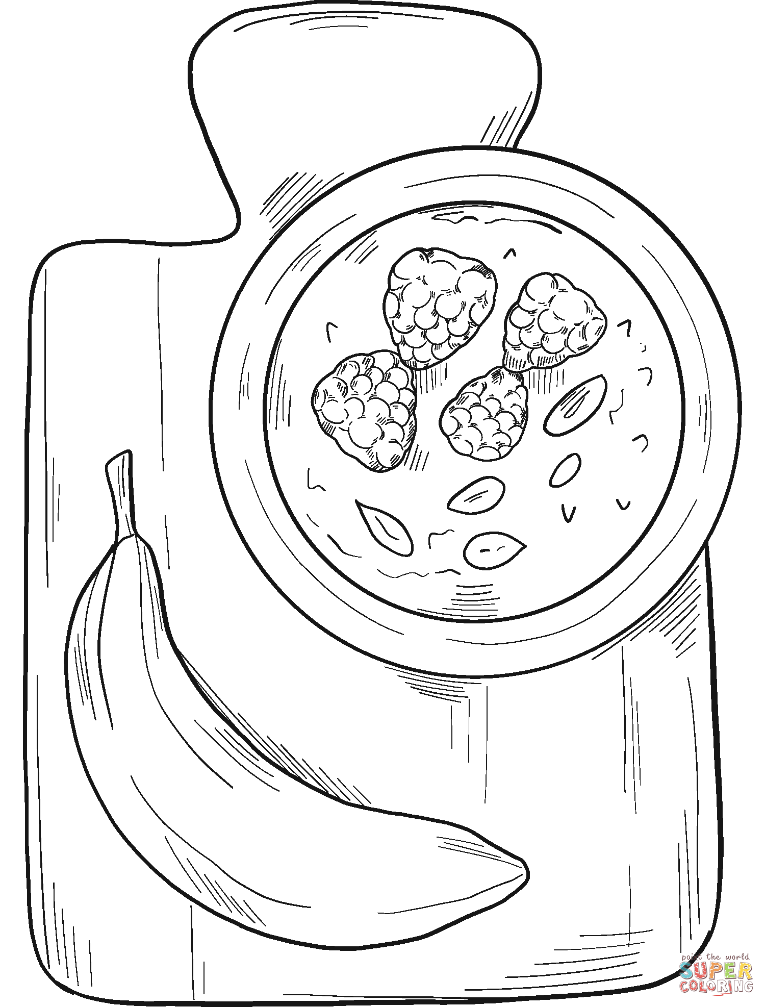 Dibujo de Desayuno saludable para colorear | Dibujos para colorear imprimir  gratis