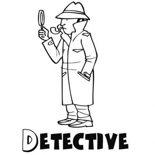 Dibujo de detective para imprimir y pintar - Dibujos para colorear ... Dibujo de detective para imprimir y pintar - Dibujos para colorear ...