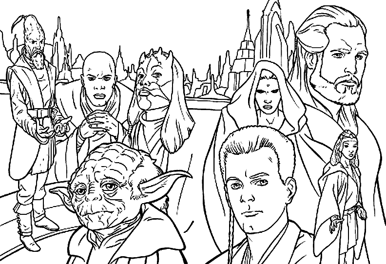 Dibujo de Dibujo de los Jedis de Star Wars