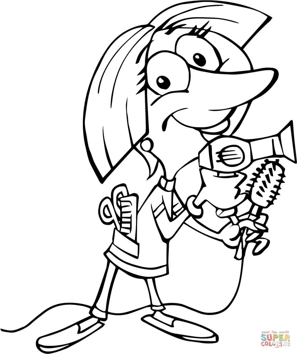Dibujo de Dibujo de Peluquera para colorear | Dibujos para ... Dibujo de Dibujo de Peluquera para colorear | Dibujos para ...