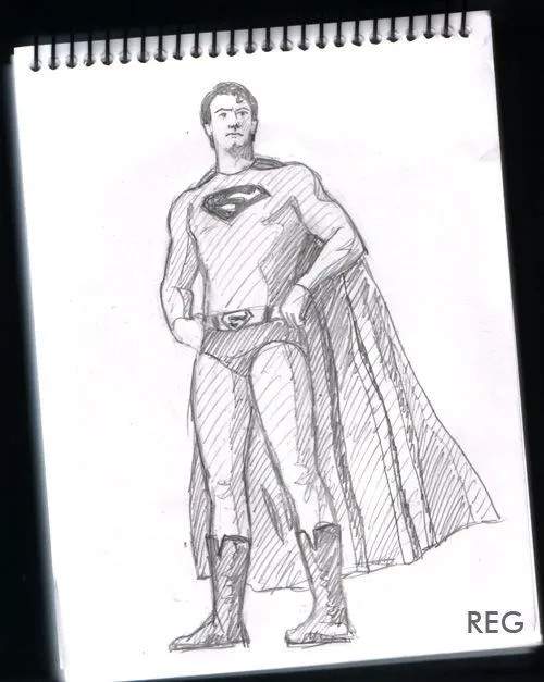 Dibujo de superman a lapiz - Imagui