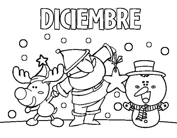 Dibujo de Diciembre para Colorear - Dibujos.net