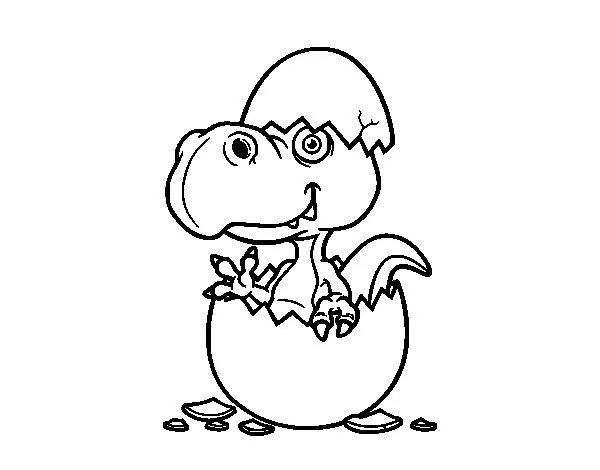 Dibujo de Dino saliendo del huevo para Colorear - Dibujos.net Dibujo de Dino saliendo del huevo para Colorear - Dibujos.net