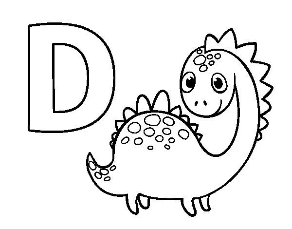 Dibujo de D de Dinosaurio para Colorear - Dibujos.net