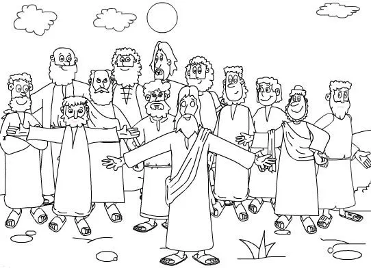 Dibujos Cristianos Para Colorear: Dibujo de Los Discipulos para ... Dibujos Cristianos Para Colorear: Dibujo de Los Discipulos para ...