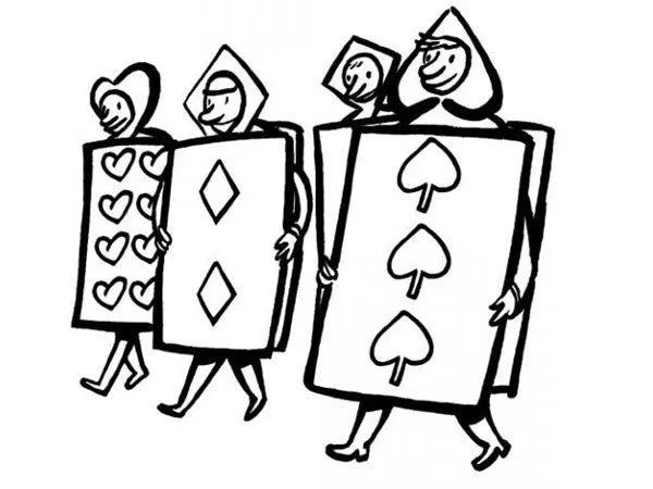 Imprimir: Dibujo de un disfraz de naipe para imprimir y colorear ...