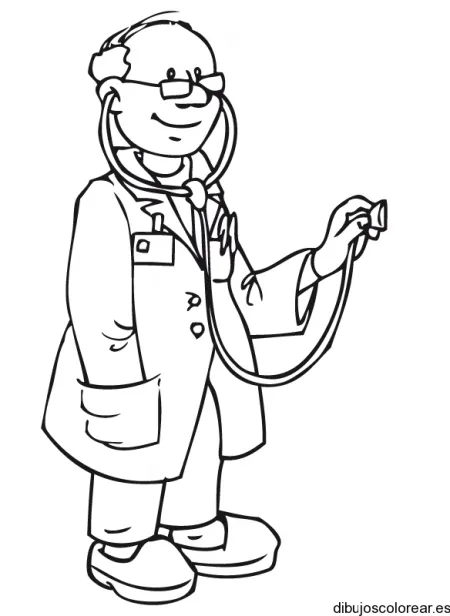 Dibujo de un médico con gafas | Dibujos para Colorear