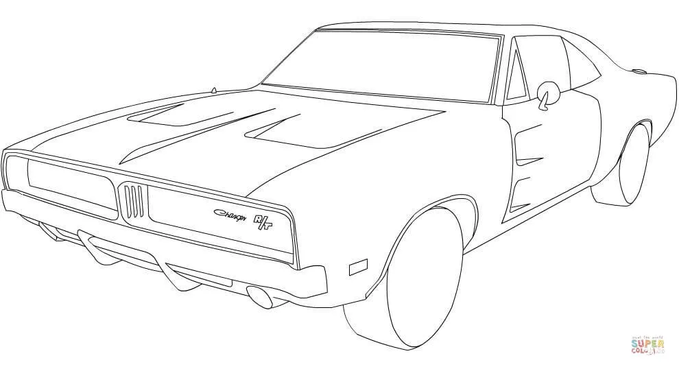 Dibujo de Dodge Charger RT de 1969 para colorear | Dibujos para ... Dibujo de Dodge Charger RT de 1969 para colorear | Dibujos para ...
