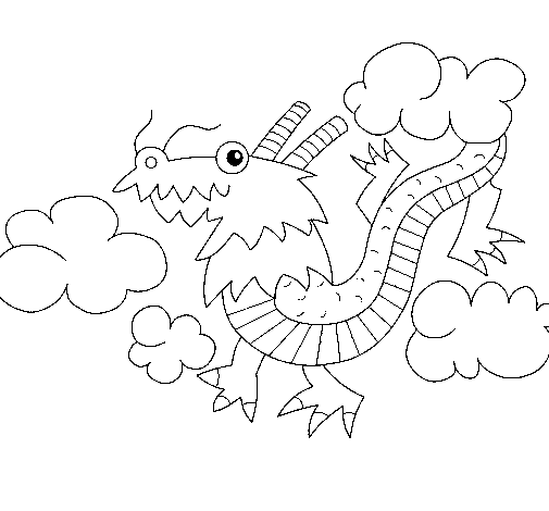 Dibujo de Dragón chino 1 para Colorear - Dibujos.net
