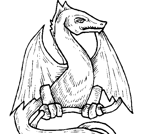 Dibujo de Dragón 2 para Colorear - Dibujos.net Dibujo de Dragón 2 para Colorear - Dibujos.net