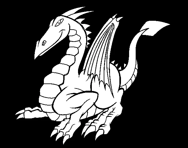 Dibujo de Dragón elegante para Colorear - Dibujos.net Dibujo de Dragón elegante para Colorear - Dibujos.net