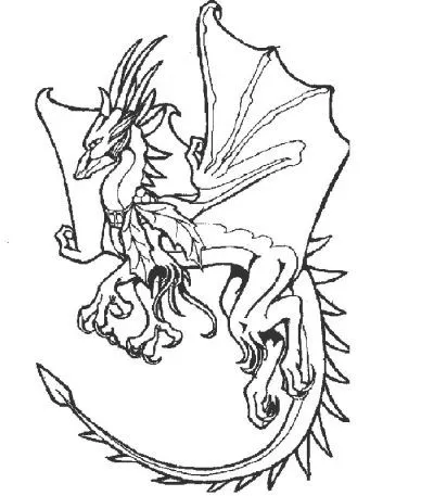 Dibujo de Dragones. Dibujo para colorear de Dragones. Dibujos ...