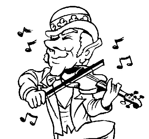 Dibujo de Duende tocando el violín para Colorear - Dibujos.net