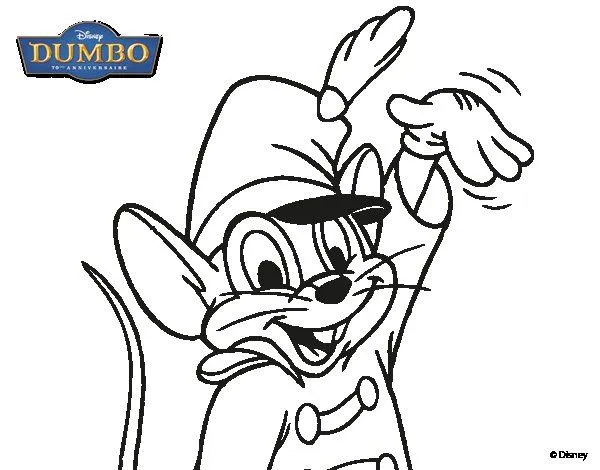 Dibujo de Dumbo - Ratón Timoteo para Colorear - Dibujos.net Dibujo de Dumbo - Ratón Timoteo para Colorear - Dibujos.net