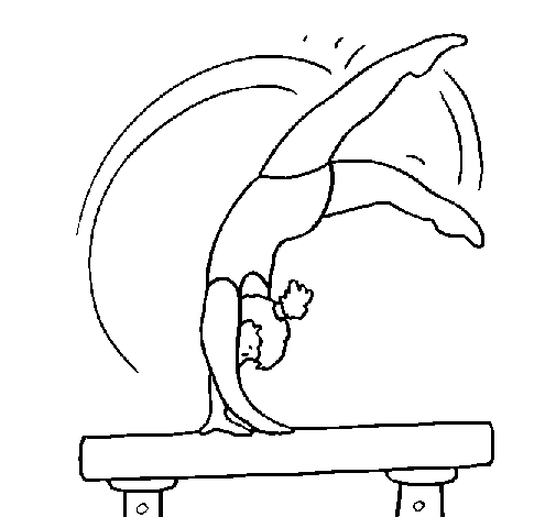 Dibujo de Ejercicio sobre potro para Colorear Dibujo de Ejercicio sobre potro para Colorear