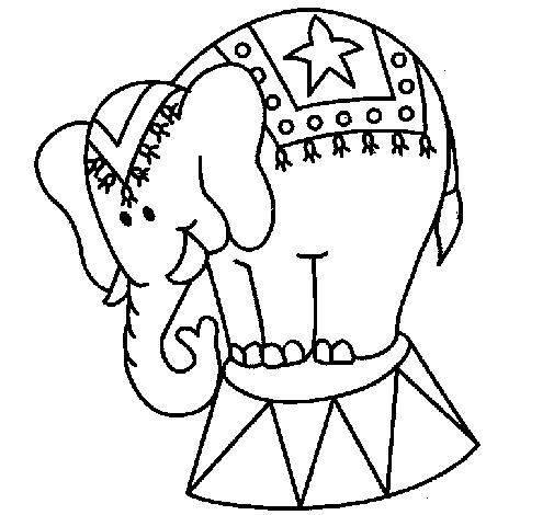 Dibujo de Elefante actuando para Colorear - Dibujos.net