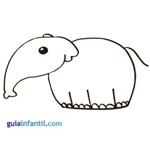 Dibujo de un elefante para niños. Animales de la selva para ...