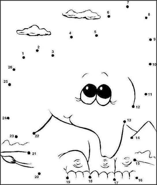 Dibujo de Elefante para unir con puntos y colorear ~ 4 Dibujo Dibujo de Elefante para unir con puntos y colorear ~ 4 Dibujo