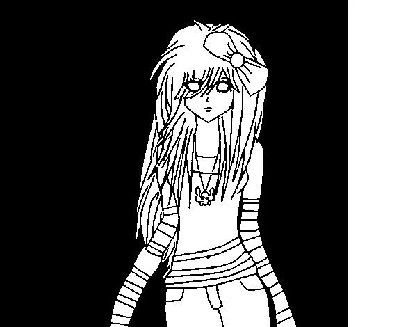 Dibujo de Emo fashion para Colorear - Dibujos.net Dibujo de Emo fashion para Colorear - Dibujos.net