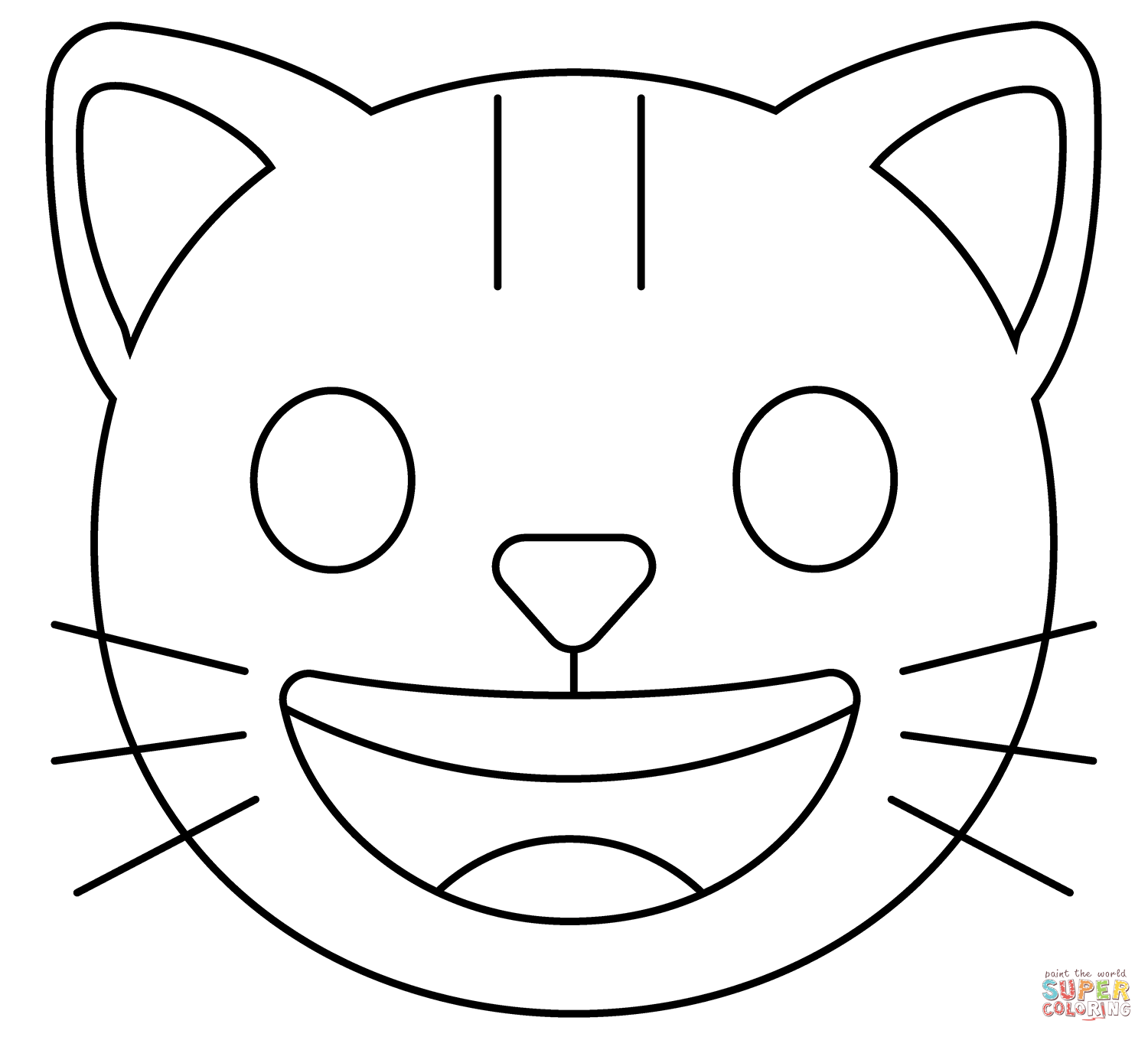 Dibujo de Emoji de cara de gato para colorear | Dibujos para colorear imprimir gratis Dibujo de Emoji de cara de gato para colorear | Dibujos para colorear imprimir gratis