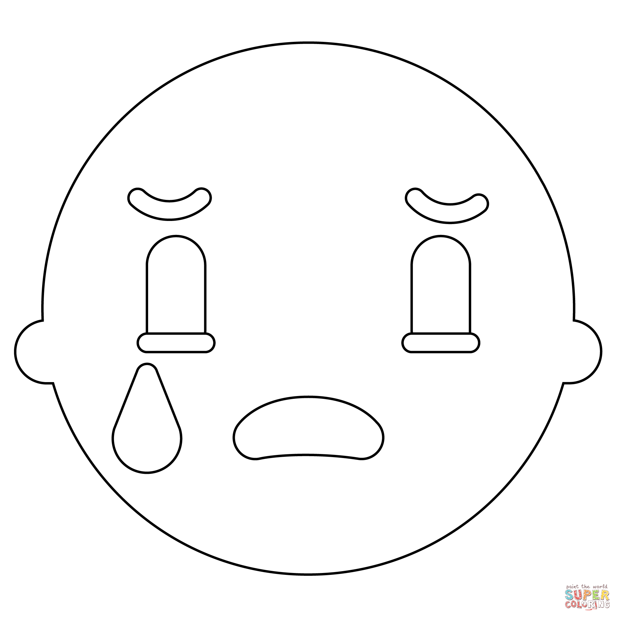 Dibujo de Emoji de cara llorando para colorear | Dibujos para colorear imprimir gratis Dibujo de Emoji de cara llorando para colorear | Dibujos para colorear imprimir gratis