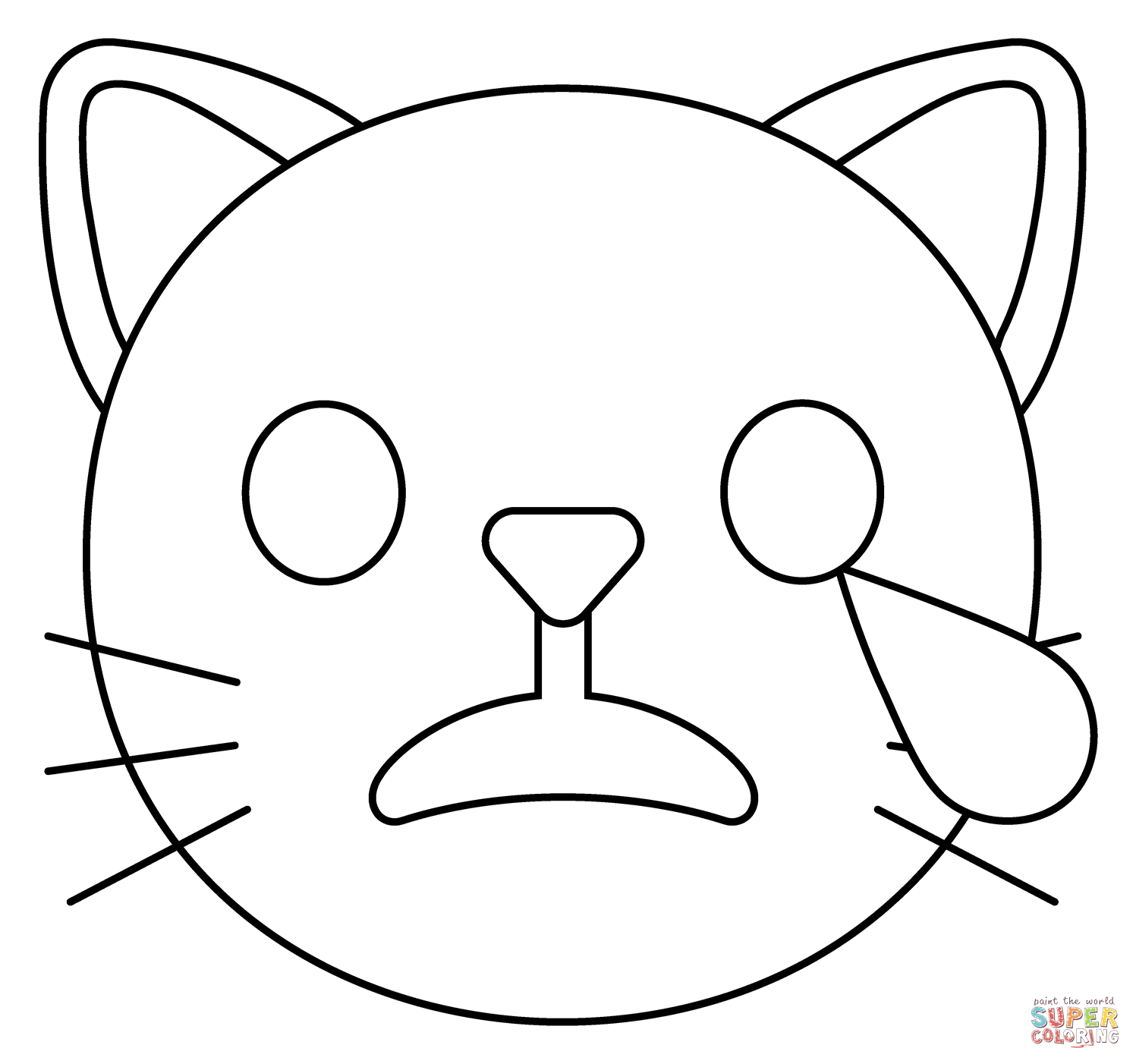 Dibujo de Emoji de gato llorando para colorear | Dibujos para colorear imprimir gratis Dibujo de Emoji de gato llorando para colorear | Dibujos para colorear imprimir gratis