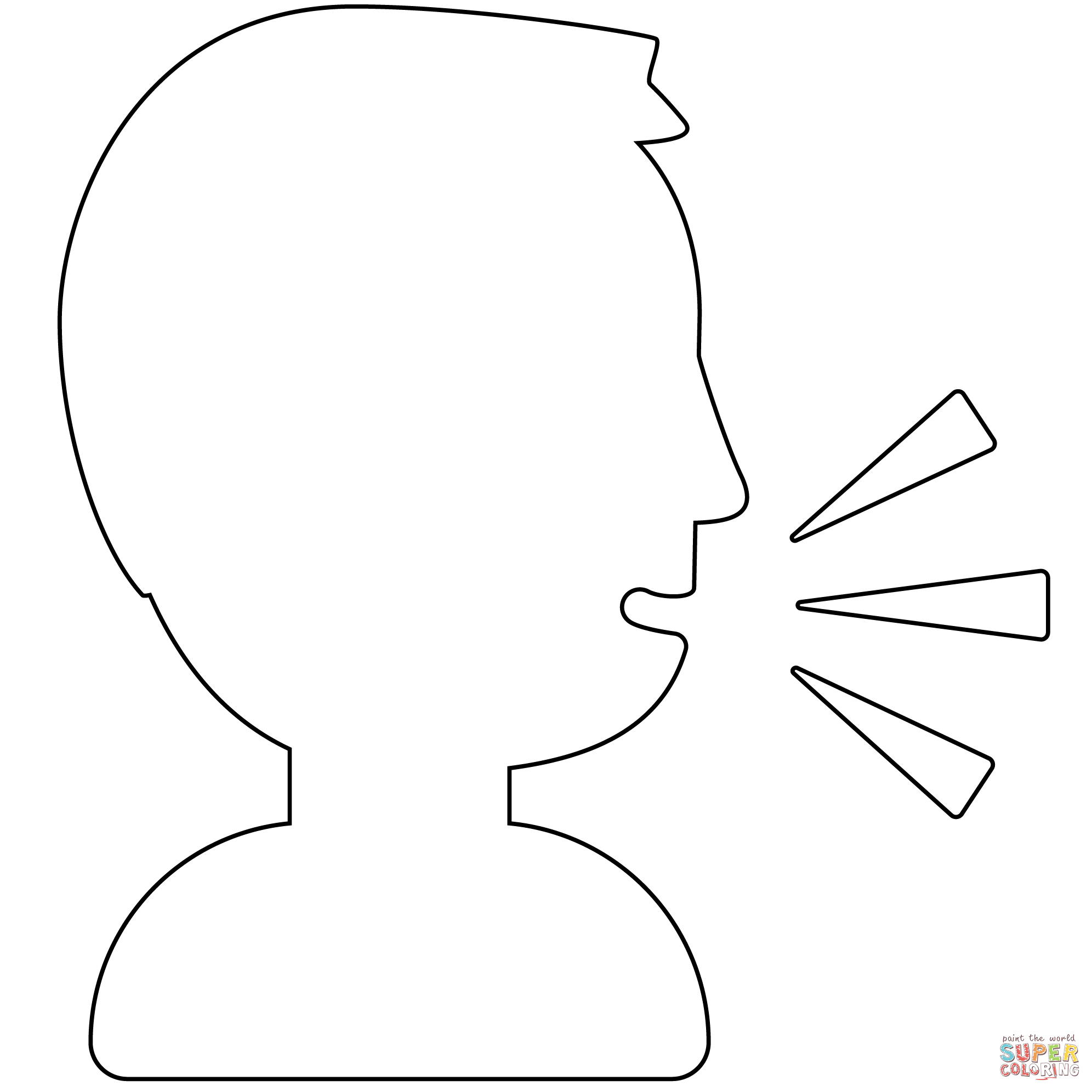 Dibujo de Emoji de silueta de cabeza parlante para colorear | Dibujos para colorear imprimir gratis Dibujo de Emoji de silueta de cabeza parlante para colorear | Dibujos para colorear imprimir gratis