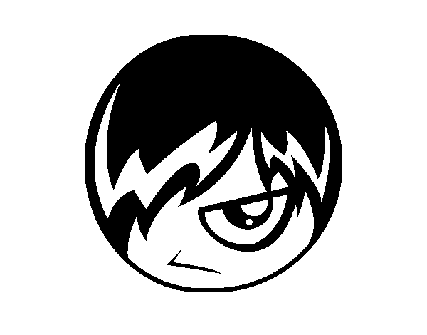 Dibujo de Emoticono Emo para Colorear