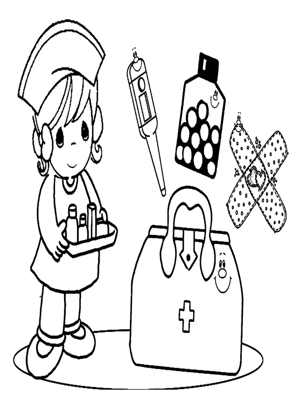 Dibujo de enfermera para colorear | Dibujos para colorear Dibujo de enfermera para colorear | Dibujos para colorear