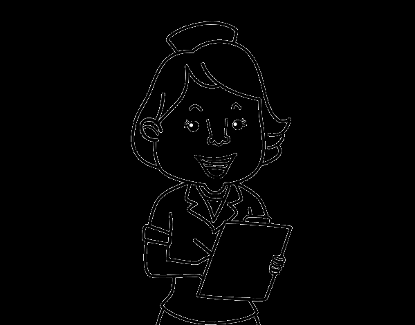 Dibujo de Enfermera sonriente para Colorear - Dibujos.net Dibujo de Enfermera sonriente para Colorear - Dibujos.net