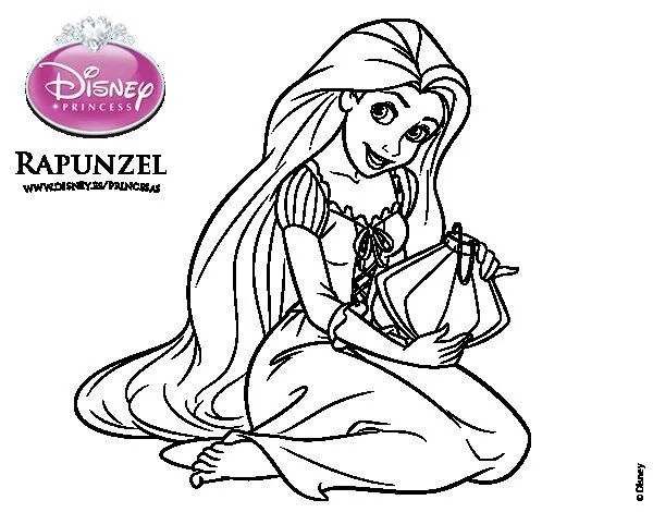 Dibujo de Enredados - Rapunzel con farolillo para Colorear ... Dibujo de Enredados - Rapunzel con farolillo para Colorear ...