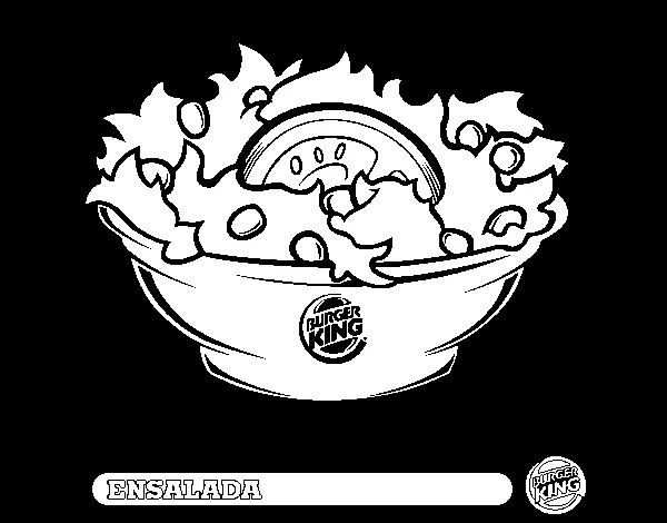 Dibujo de Ensalada Burguer King para Colorear