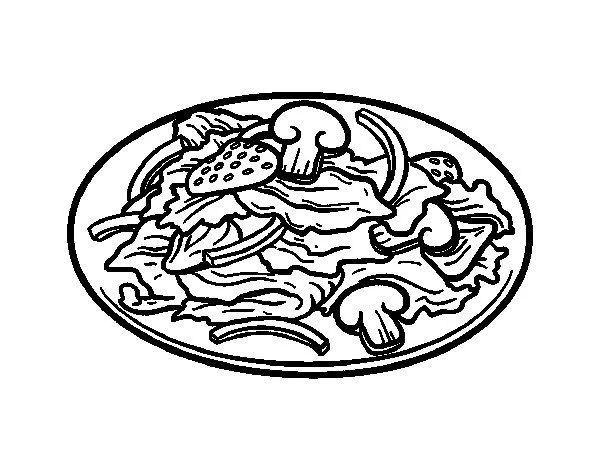Dibujo de Ensalada para Colorear - Dibujos.net Dibujo de Ensalada para Colorear - Dibujos.net