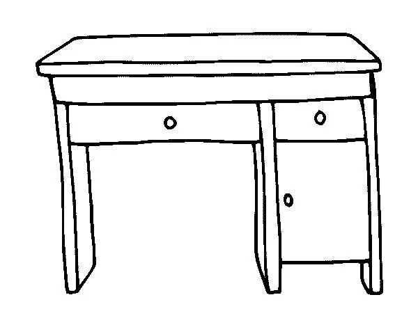 Dibujo de Escritorio para Colorear - Dibujos.net Dibujo de Escritorio para Colorear - Dibujos.net