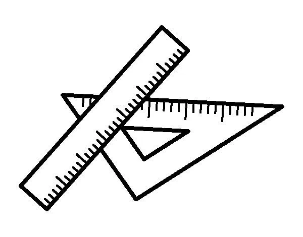 Dibujo de Escuadra y regla para Colorear - Dibujos.net Dibujo de Escuadra y regla para Colorear - Dibujos.net