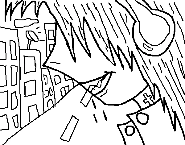 Dibujo de Escuchando música para Colorear - Dibujos.net