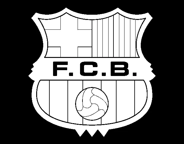 Dibujo de Escudo del F.C. Barcelona para Colorear - Dibujos.net